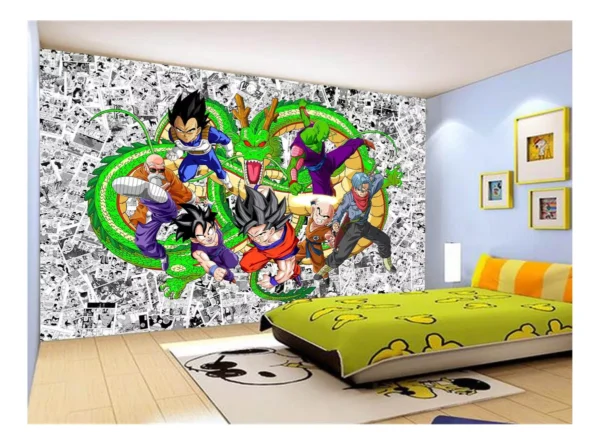 Papel De Parede Dragon Ball Goku Vegeta Anime 7,5m² Dbz120