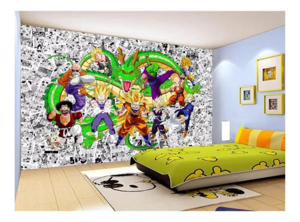 Papel De Parede Dragon Ball Goku Vegeta Anime 7,5m² Dbz121