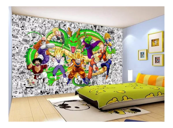 Papel De Parede Dragon Ball Goku Vegeta Anime 7,5m² Dbz122