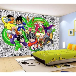 Papel De Parede Dragon Ball Goku Vegeta Anime 7,5m² Dbz123