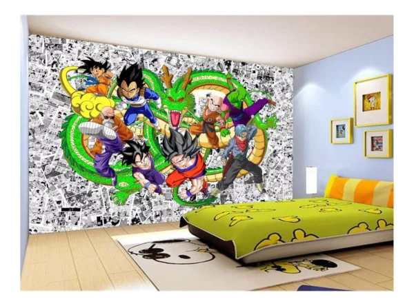 Papel De Parede Dragon Ball Goku Vegeta Anime 7,5m² Dbz124