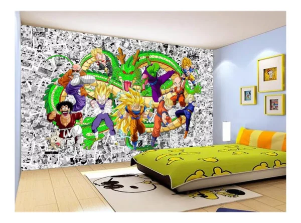 Papel De Parede Dragon Ball Goku Vegeta Anime 7,5m² Dbz125