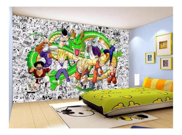 Papel De Parede Dragon Ball Goku Vegeta Anime 7,5m² Dbz126