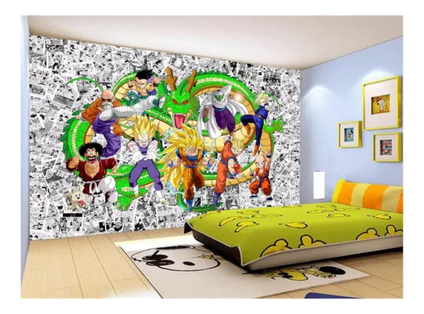 Papel De Parede Dragon Ball Goku Vegeta Anime 7,5m² Dbz128