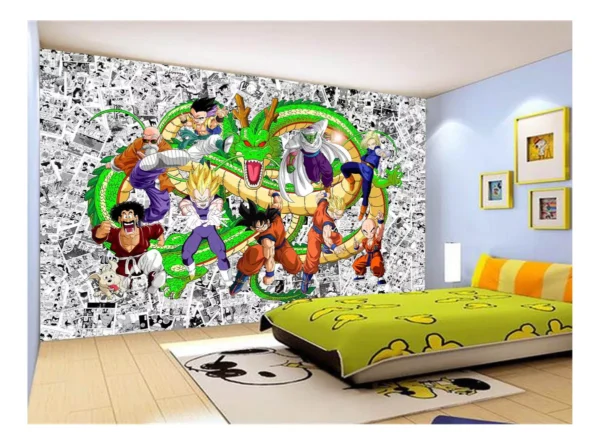 Papel De Parede Dragon Ball Goku Vegeta Anime 7,5m² Dbz129