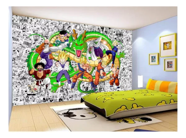 Papel De Parede Dragon Ball Goku Vegeta Anime 7,5m² Dbz130