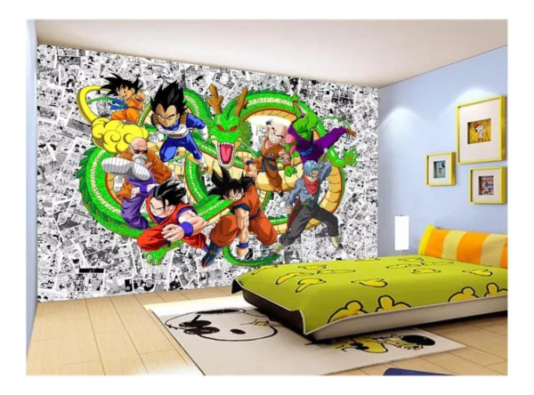 Papel De Parede Dragon Ball Goku Vegeta Anime 7,5m² Dbz131