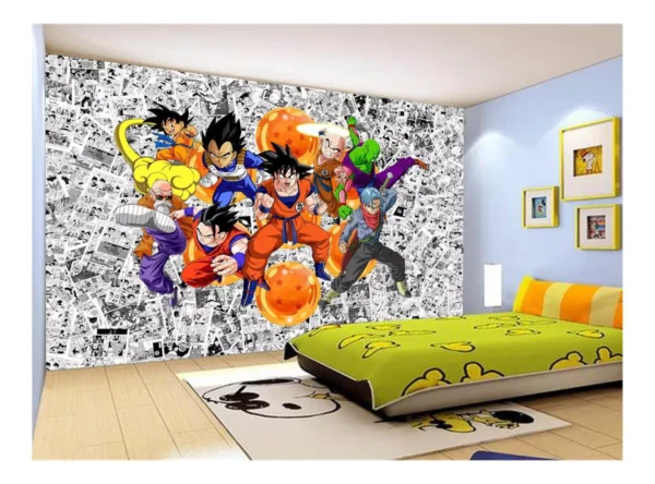 Papel De Parede Dragon Ball Goku Vegeta Anime 7,5m² Dbz132