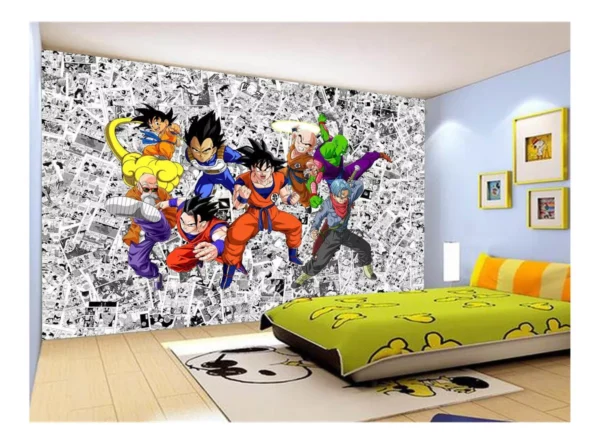 Papel De Parede Dragon Ball Goku Vegeta Anime 7,5m² Dbz133