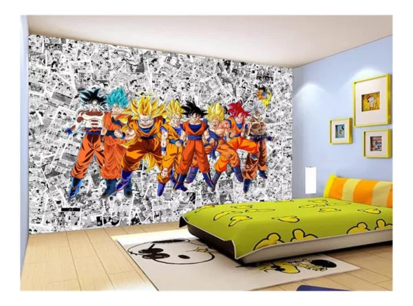 Papel De Parede Dragon Ball Goku Vegeta Anime 7,5m² Dbz134