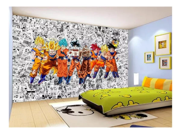 Papel De Parede Dragon Ball Goku Vegeta Anime 7,5m² Dbz136