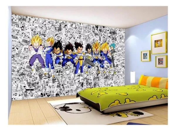 Papel De Parede Dragon Ball Goku Vegeta Anime 7,5m² Dbz137