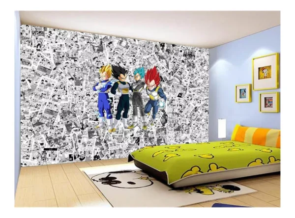 Papel De Parede Dragon Ball Goku Vegeta Anime 7,5m² Dbz138