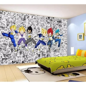 Papel De Parede Dragon Ball Goku Vegeta Anime 7,5m² Dbz139