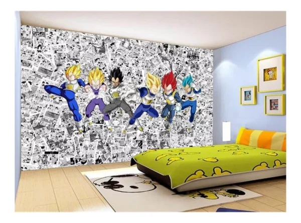 Papel De Parede Dragon Ball Goku Vegeta Anime 7,5m² Dbz139