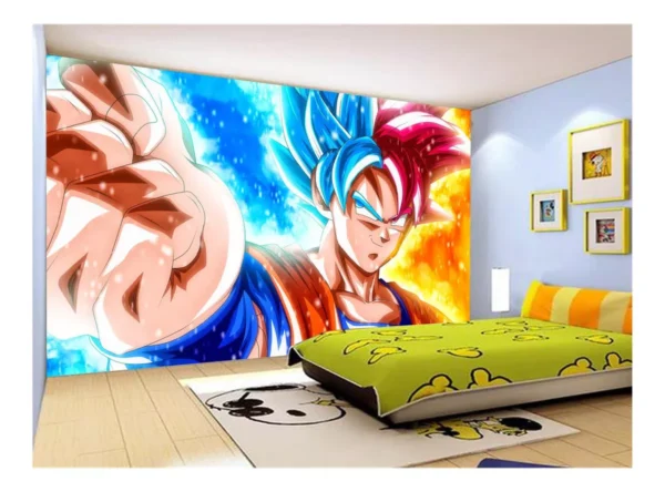 Papel De Parede Dragon Ball Goku Vegeta Anime 7,5m² Dbz14