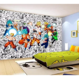 Papel De Parede Dragon Ball Goku Vegeta Anime 7,5m² Dbz140