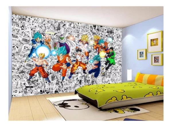 Papel De Parede Dragon Ball Goku Vegeta Anime 7,5m² Dbz140