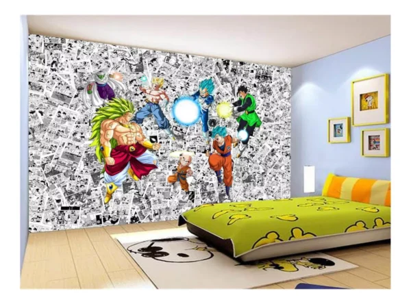 Papel De Parede Dragon Ball Goku Vegeta Anime 7,5m² Dbz141