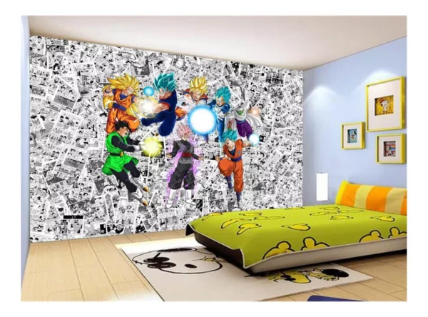 Papel De Parede Dragon Ball Goku Vegeta Anime 7,5m² Dbz148