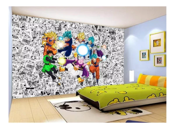 Papel De Parede Dragon Ball Goku Vegeta Anime 7,5m² Dbz149