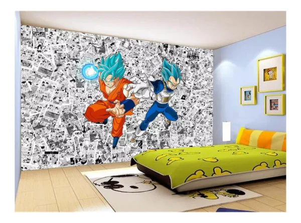 Papel De Parede Dragon Ball Goku Vegeta Anime 7,5m² Dbz151