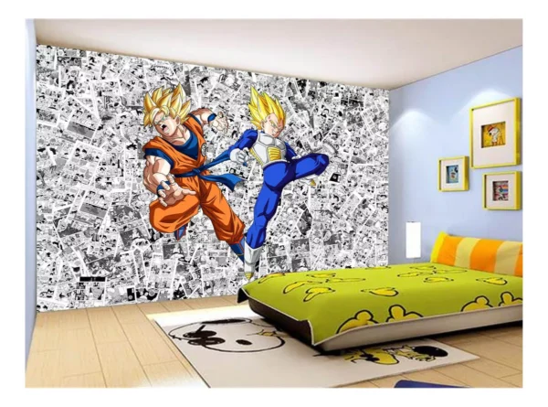 Papel De Parede Dragon Ball Goku Vegeta Anime 7,5m² Dbz152