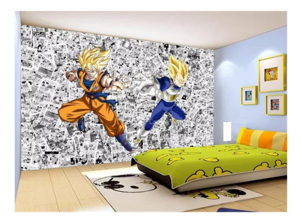 Papel De Parede Dragon Ball Goku Vegeta Anime 7,5m² Dbz153