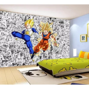 Papel De Parede Dragon Ball Goku Vegeta Anime 7,5m² Dbz154