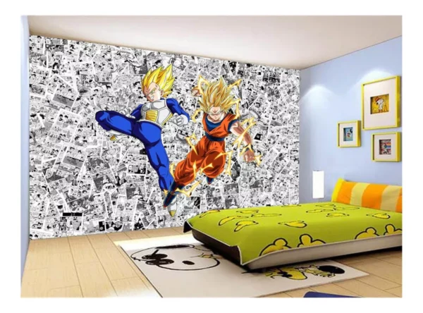 Papel De Parede Dragon Ball Goku Vegeta Anime 7,5m² Dbz154