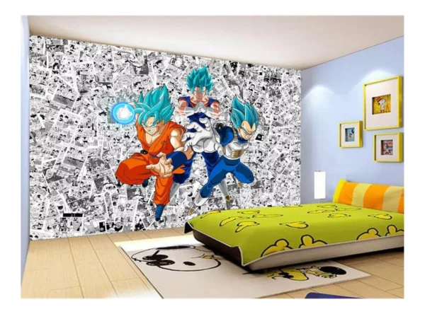 Papel De Parede Dragon Ball Goku Vegeta Anime 7,5m² Dbz155