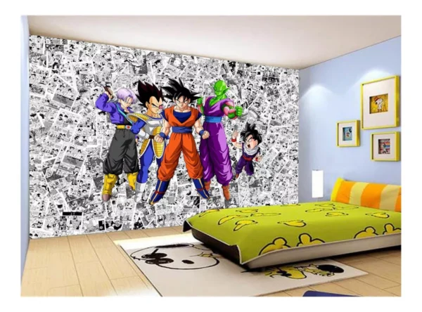 Papel De Parede Dragon Ball Goku Vegeta Anime 7,5m² Dbz157