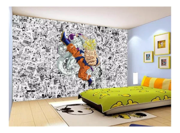 Papel De Parede Dragon Ball Goku Vegeta Anime 7,5m² Dbz158