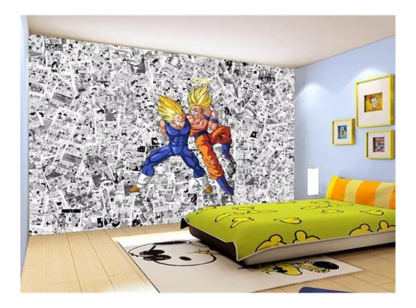 Papel De Parede Dragon Ball Goku Vegeta Anime 7,5m² Dbz165