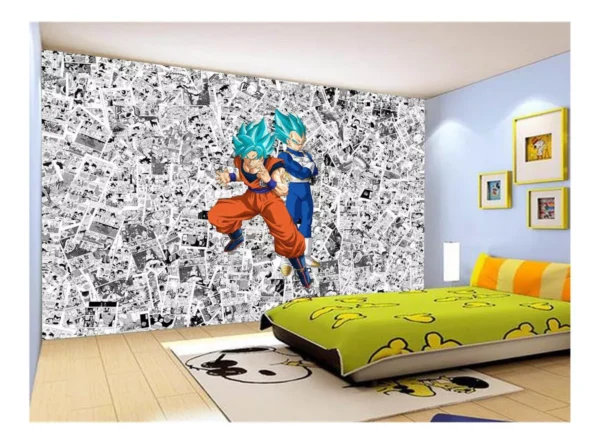 Papel De Parede Dragon Ball Goku Vegeta Anime 7,5m² Dbz167