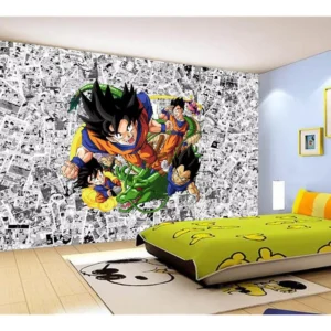 Papel De Parede Dragon Ball Goku Vegeta Anime 7,5m² Dbz170