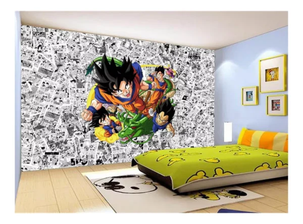 Papel De Parede Dragon Ball Goku Vegeta Anime 7,5m² Dbz170