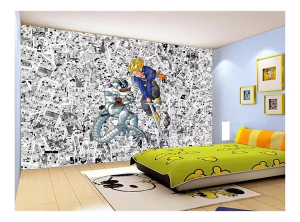 Papel De Parede Dragon Ball Goku Vegeta Anime 7,5m² Dbz172