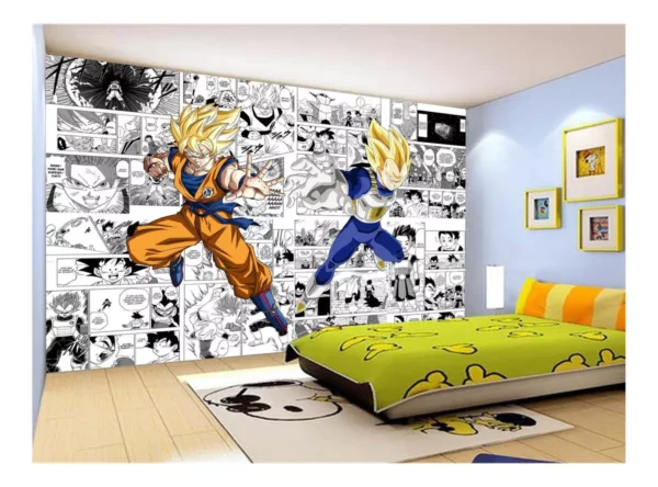 Papel De Parede Dragon Ball Goku Vegeta Anime 7,5m² Dbz173