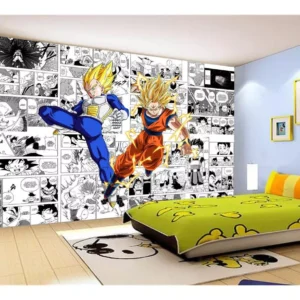 Papel De Parede Dragon Ball Goku Vegeta Anime 7,5m² Dbz174