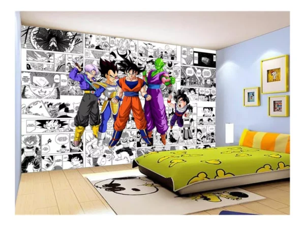 Papel De Parede Dragon Ball Goku Vegeta Anime 7,5m² Dbz177