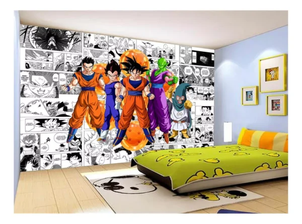 Papel De Parede Dragon Ball Goku Vegeta Anime 7,5m² Dbz179