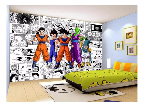 Papel De Parede Dragon Ball Goku Vegeta Anime 7,5m² Dbz180