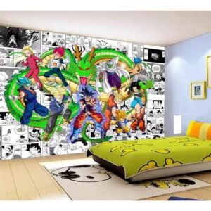 Papel De Parede Dragon Ball Goku Vegeta Anime 7,5m² Dbz182