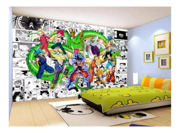 Papel De Parede Dragon Ball Goku Vegeta Anime 7,5m² Dbz182