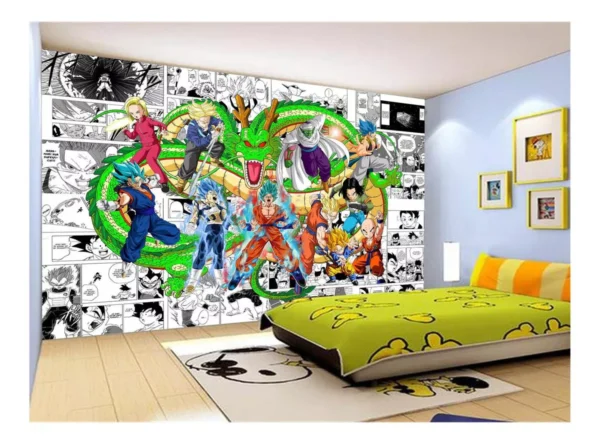 Papel De Parede Dragon Ball Goku Vegeta Anime 7,5m² Dbz185