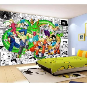 Papel De Parede Dragon Ball Goku Vegeta Anime 7,5m² Dbz189