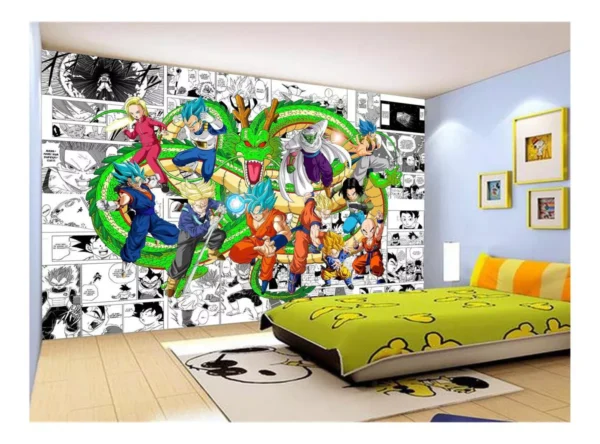 Papel De Parede Dragon Ball Goku Vegeta Anime 7,5m² Dbz189