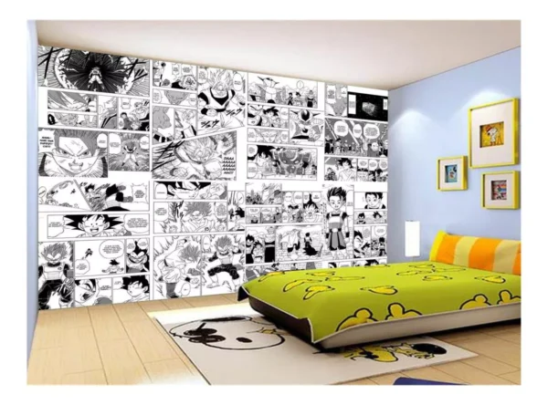 Papel De Parede Dragon Ball Goku Vegeta Anime 7,5m² Dbz19