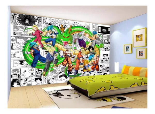 Papel De Parede Dragon Ball Goku Vegeta Anime 7,5m² Dbz190